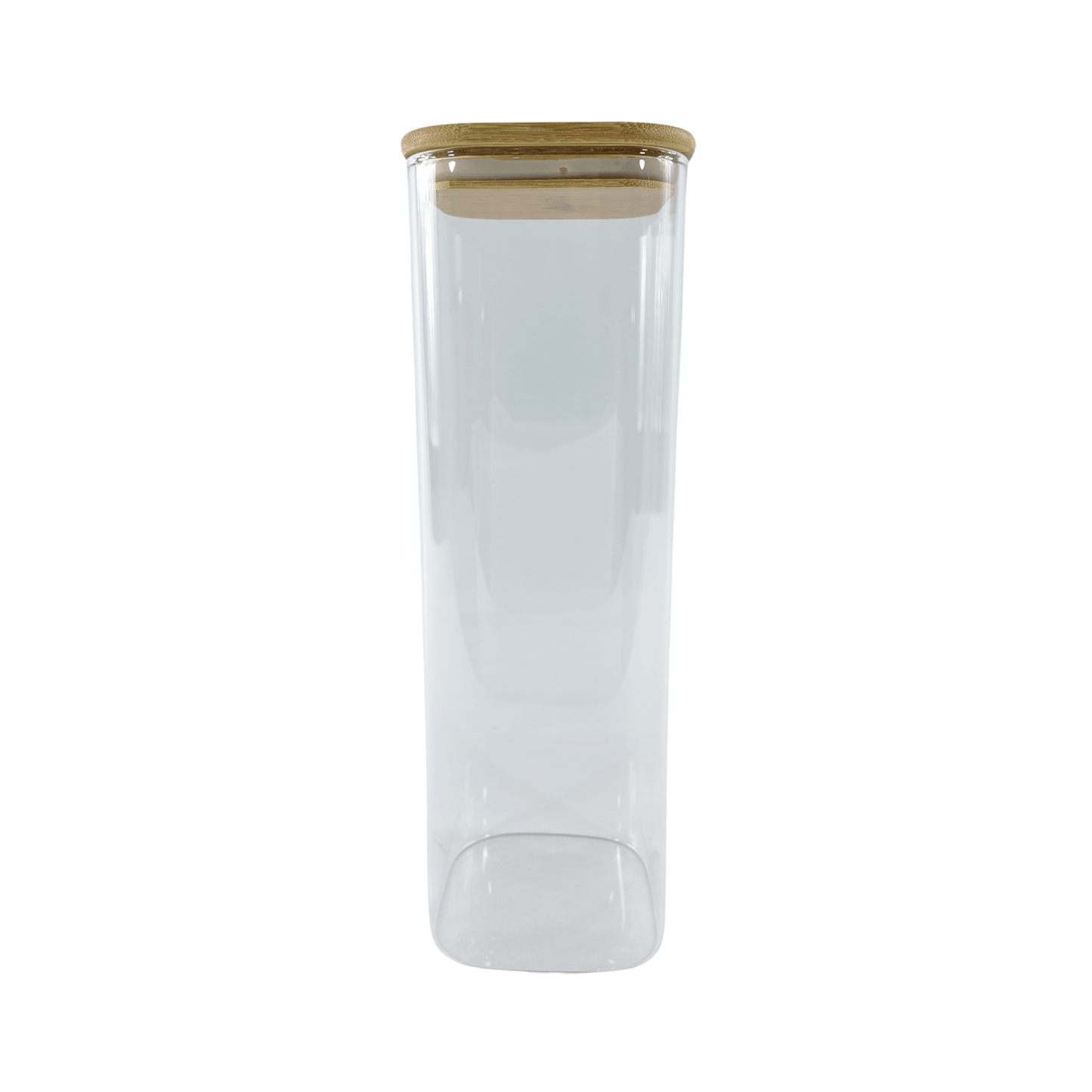 Square Glass Jar with Bamboo Lid – 2300ml Pantry Storage-2