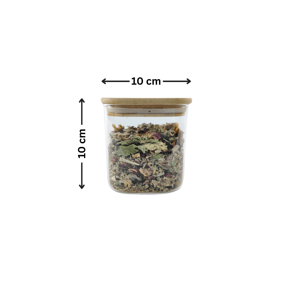 Square Glass Jar with Bamboo Lid – 750ml Pantry Storage-1