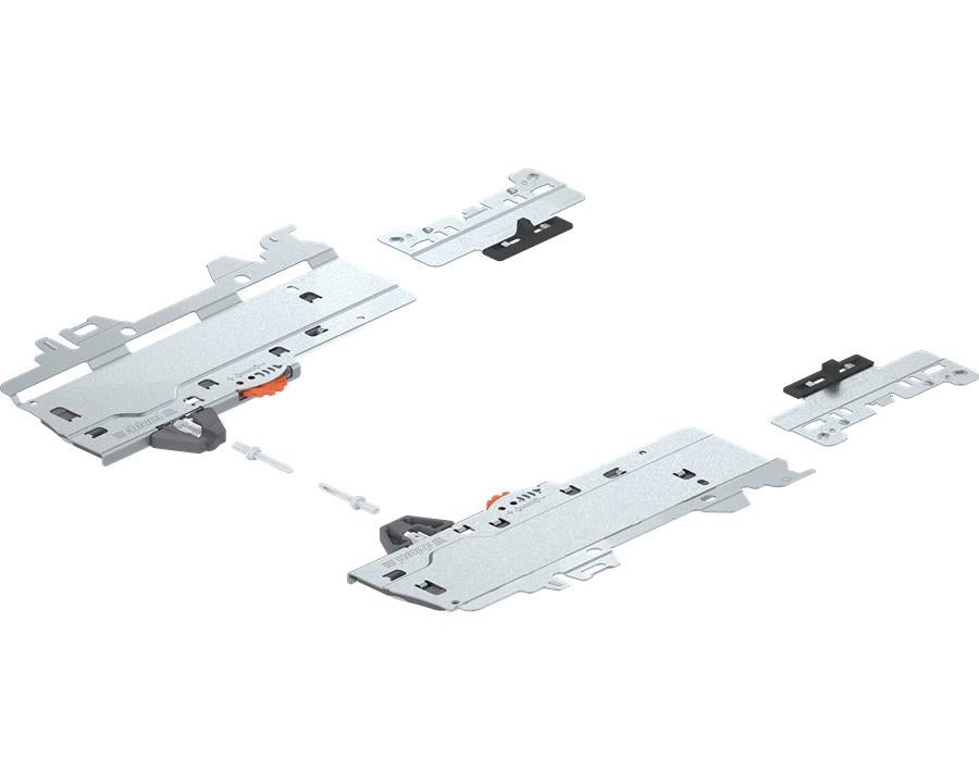Blum TIP-ON BLUMOTION set (unit and latch) for MERIVOBOX. For 270 – 300mm NL runners. Type S0. Total weight of pull out 0 - 10kg. T60H4040