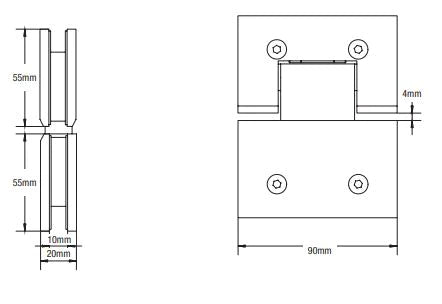 180 Degree Glass to Glass Shower Hinge Brushed Brass