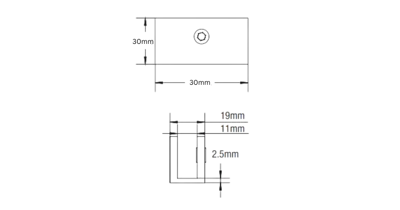 Square No Drill Clamp Matte Black