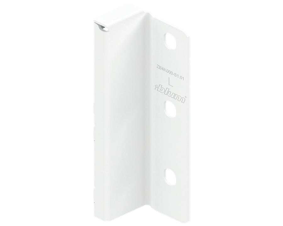 Blum MERIVOBOX Back Fixing Bracket Left Hand Industrial Pack K Height Silk White *Must be purcahsed in pack quantity of 50 by W&B
