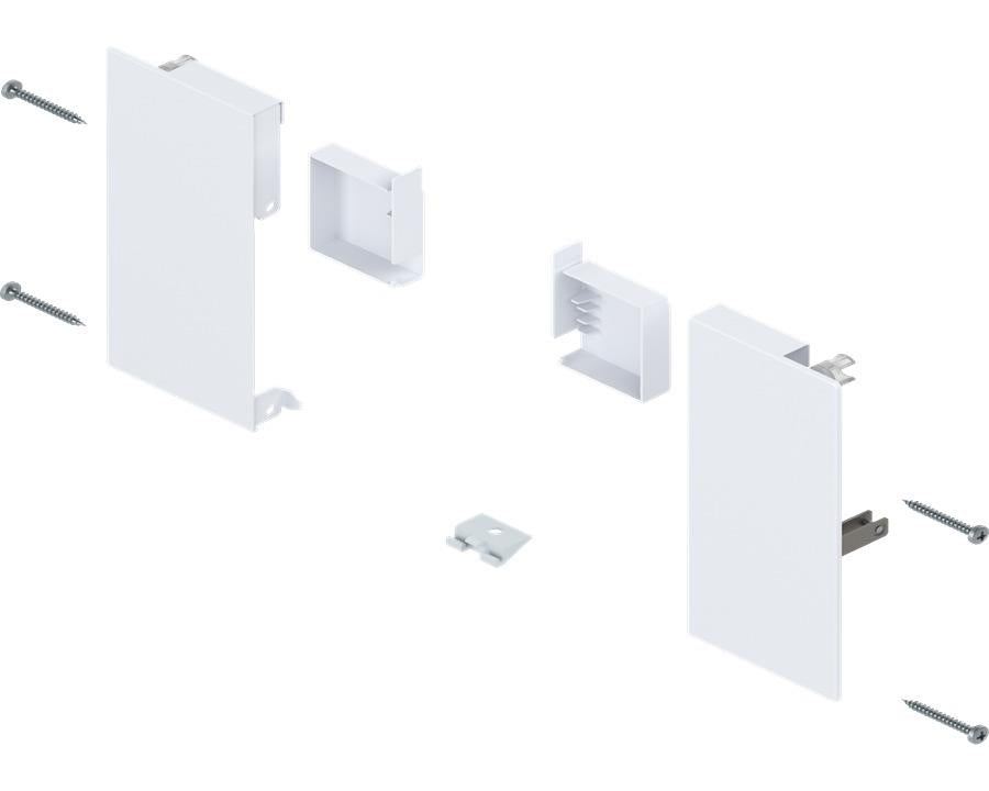 Blum MERIVOBOX Inner Drawer K Height Front Fixing Brackets Silk White by W&B