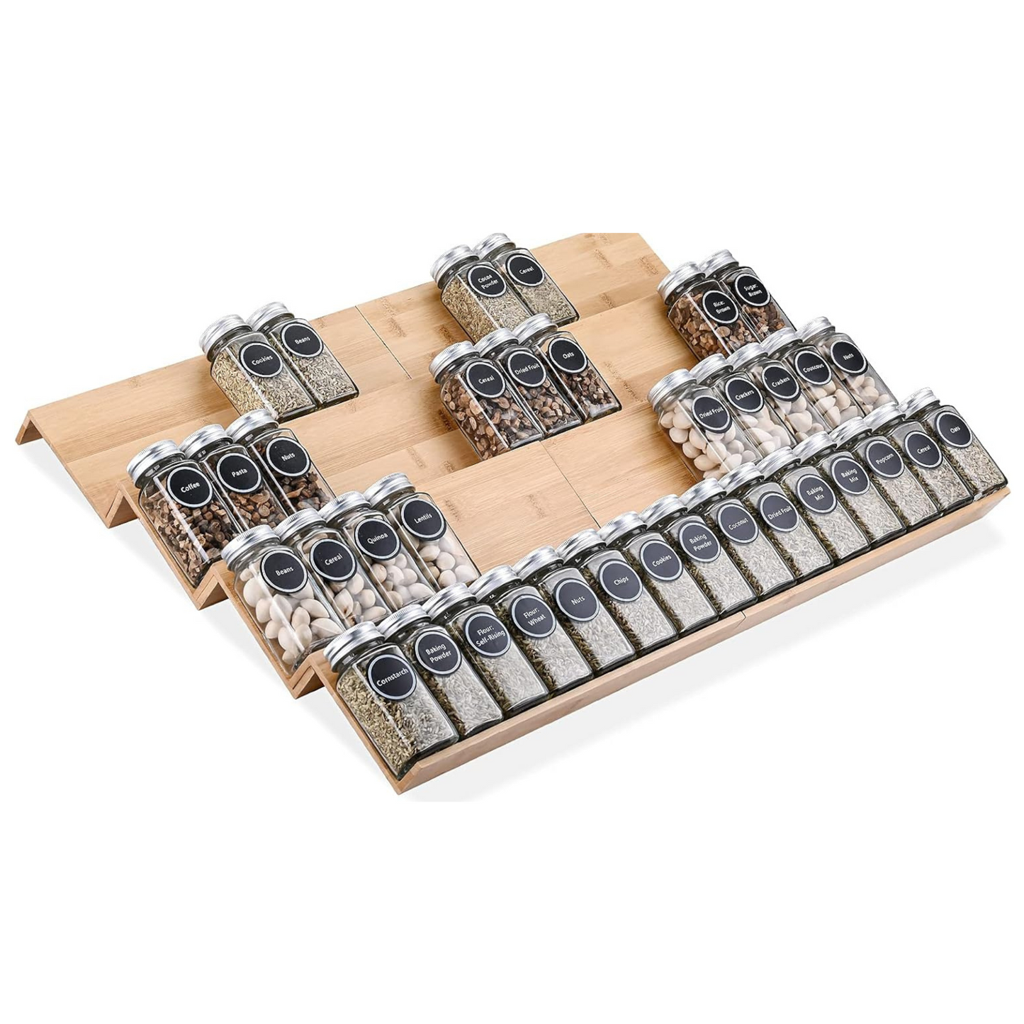Bamboo Drawer Spice Rack – 8-Tier Organiser Set-2