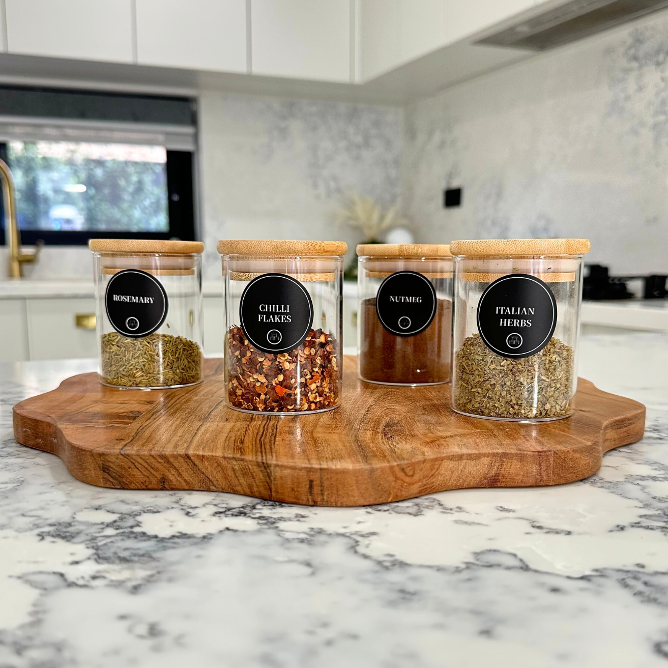 Bamboo Lid Spice Jar - 220ml Storage Organisers-1