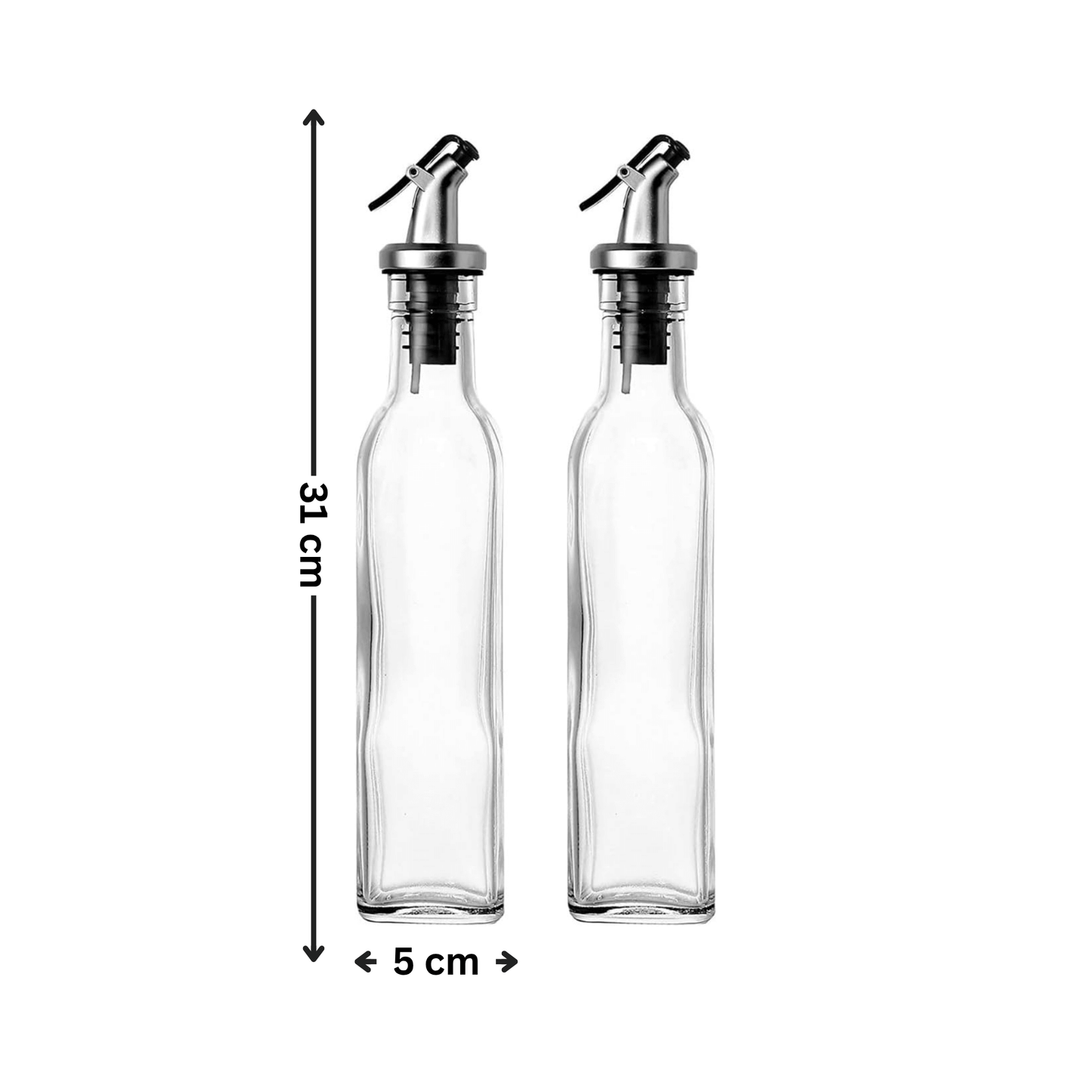 Clear Glass Oil & Vinegar Bottle – 550ml Dispenser-1