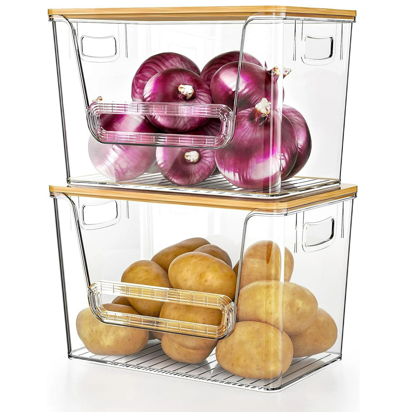 Clear Storage Container with Bamboo Lid – 29cm-3