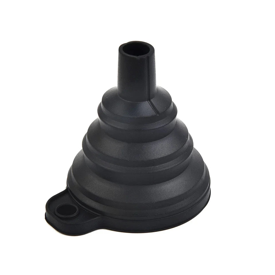 Black Foldable Silicone Funnel for Jars & Liquids-4