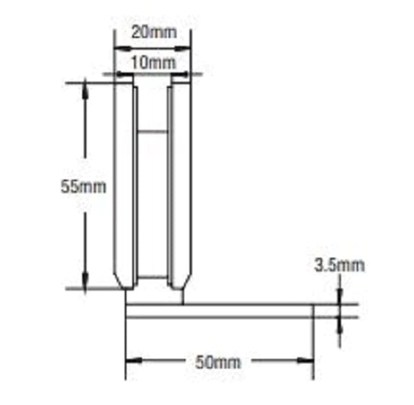 Wall to Glass Offset Shower Screen Hinge Chrome