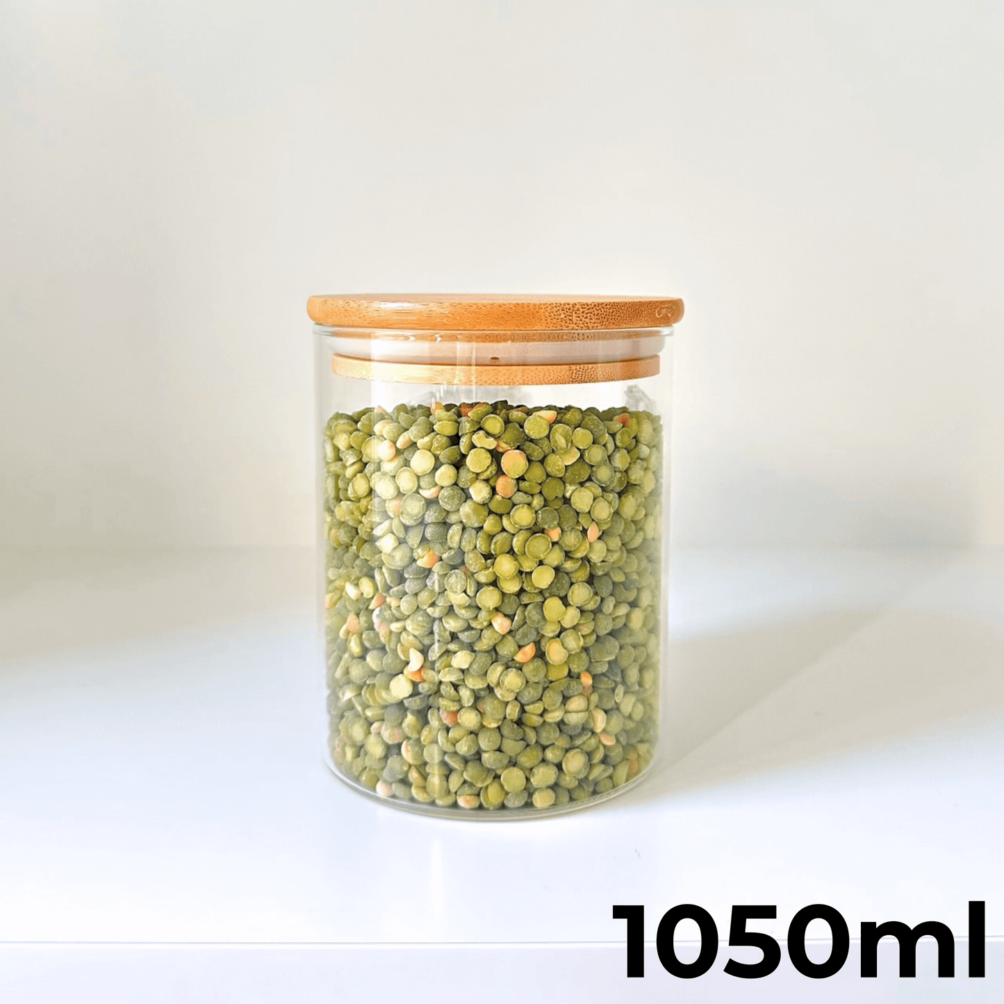 1050ml Glass Storage Jar with Bamboo Lid-2