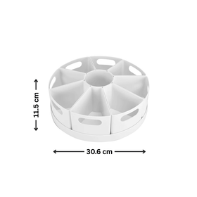 10-Piece Rotating Desk Organiser White