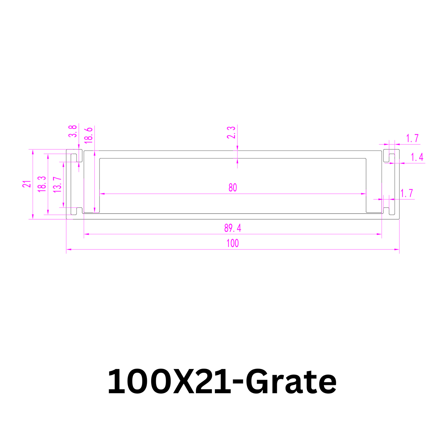 Aluminium Tile Insert Grate | Brushed Silver