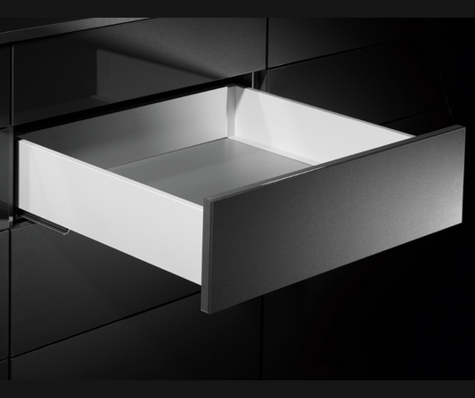 Architectural drawer system with slim profile design for premium cabinet installations