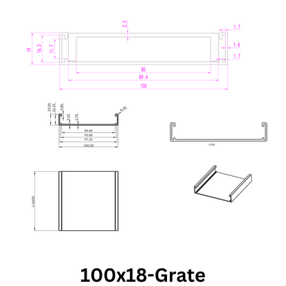 Aluminium Grate Drainer | Brushed Black