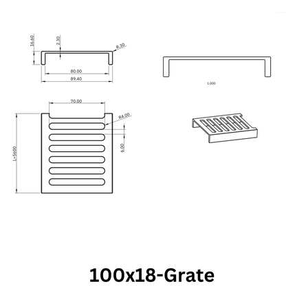 Aluminium Grate Drainer | Brushed Black