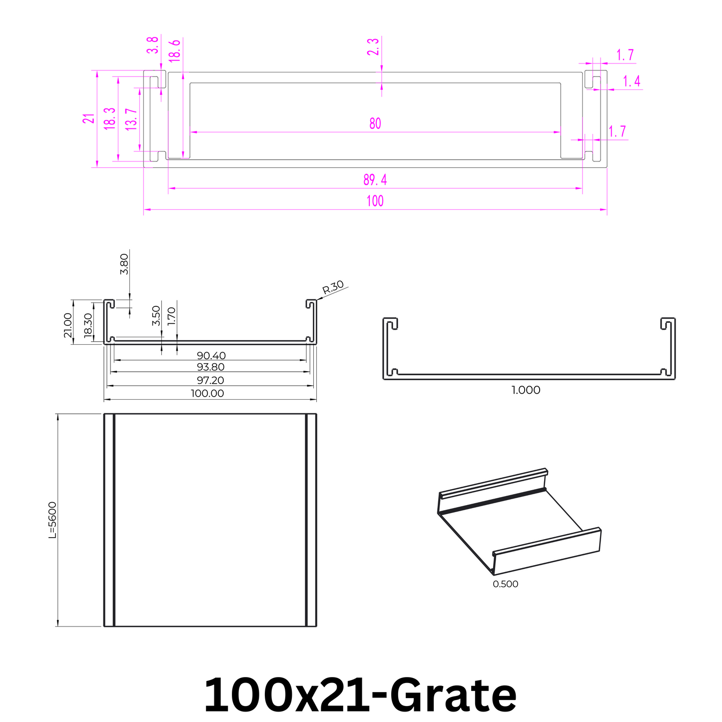 Aluminium Grate Drainer | Brushed Silver