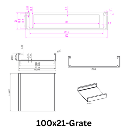 Aluminium Grate Drainer | Brushed Black