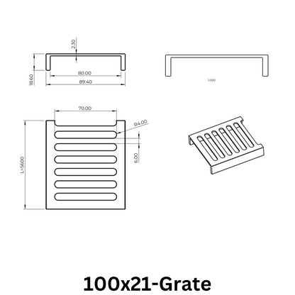 Aluminium Grate Drainer | Brushed Silver