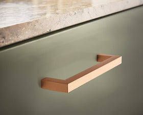 Furnipart Square Handle. Finish: Brushed Brass. Length: 138mm by W&B