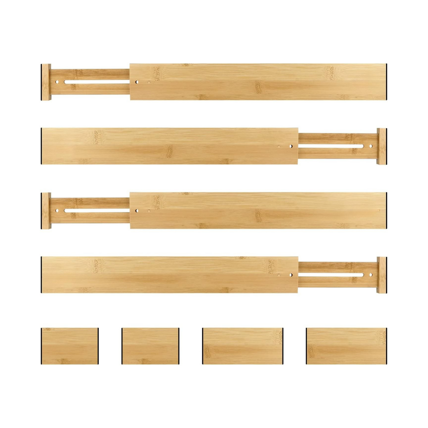 Bamboo Expandable Drawer Dividers – 4 Pack