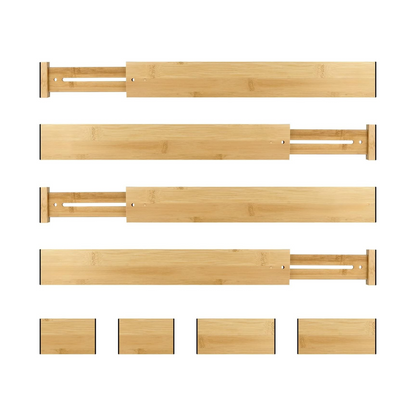 Bamboo Expandable Drawer Dividers – 4 Pack-0
