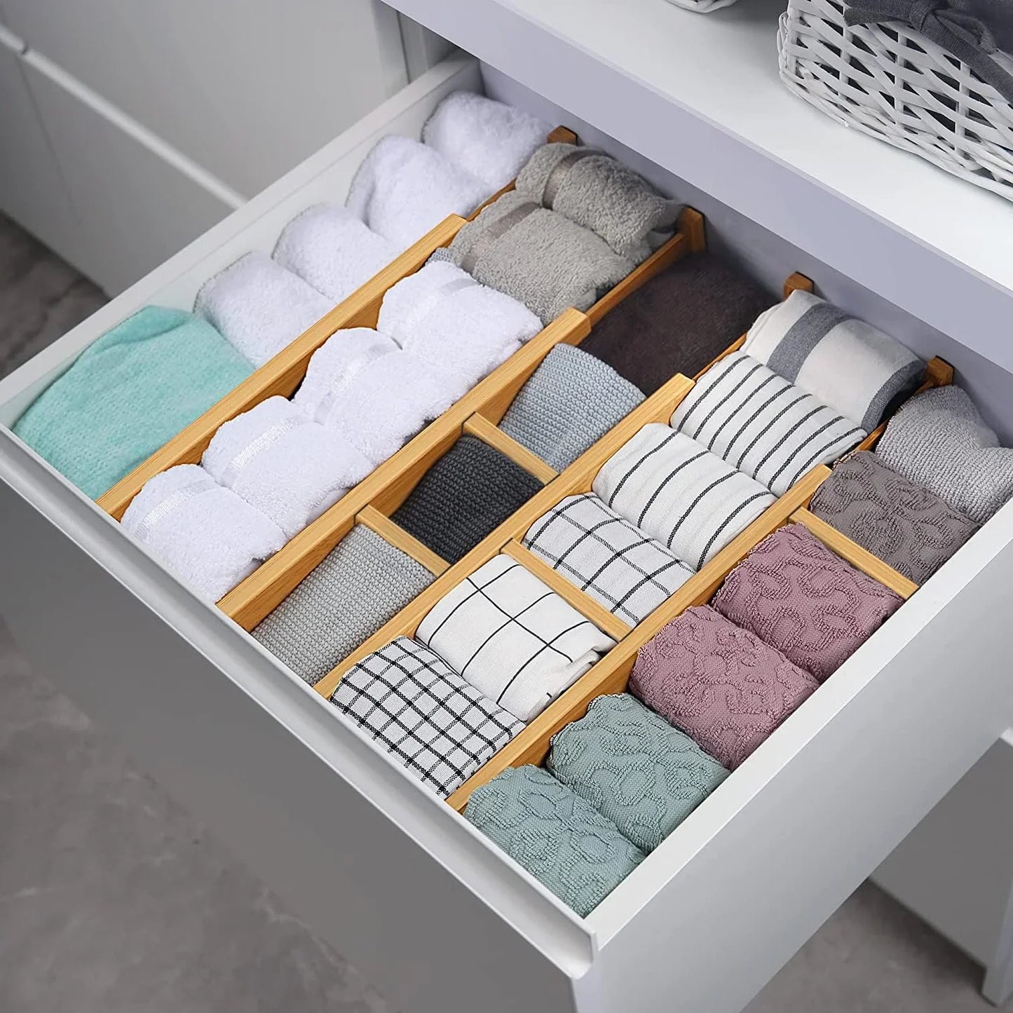 Bamboo Expandable Drawer Dividers – 4 Pack (Long)-1