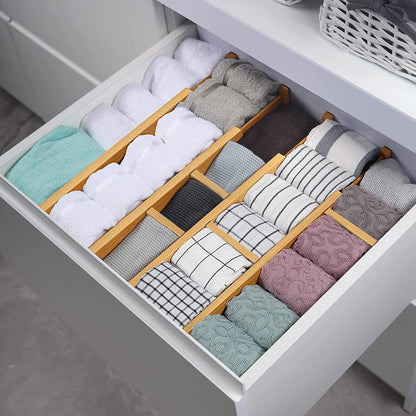 Bamboo Expandable Drawer Dividers – 4 Pack (Long)-1
