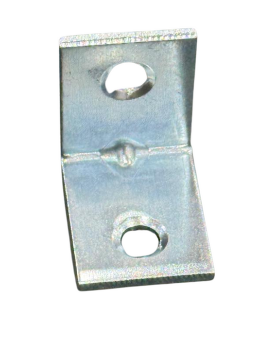 Metal angle bracket designed for corner support and structural reinforcement in joinery projects