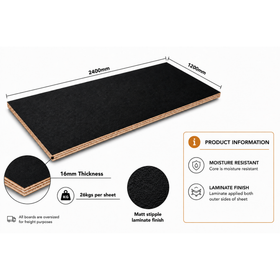 16mm | Black Laminated Plywood | 2400mm x 1200mm