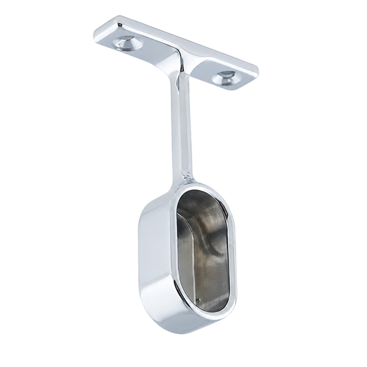 16mm chrome oval pillar end wardrobe rail holder for securing oval hanging rails to walls and cupboards