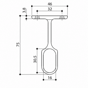 Oval Pillar Centre | 16mm | White
