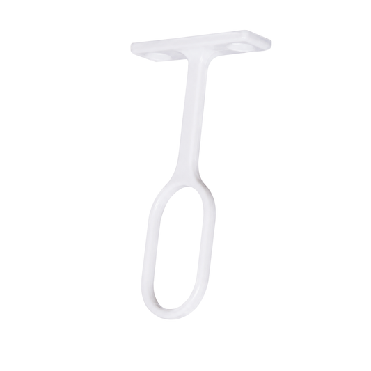 White 16mm oval wardrobe rail centre support pillar bracket for preventing rail sagging