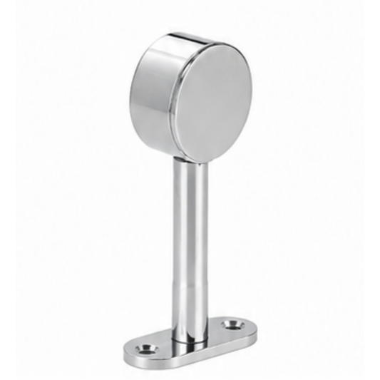 Chrome 16mm round end pillar ceiling mount bracket for curtain rods and clothes hanging rails, durable metal support fitting for wardrobe rail systems