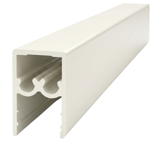 Durable 16mm wardrobe sliding door rail system in off white finish