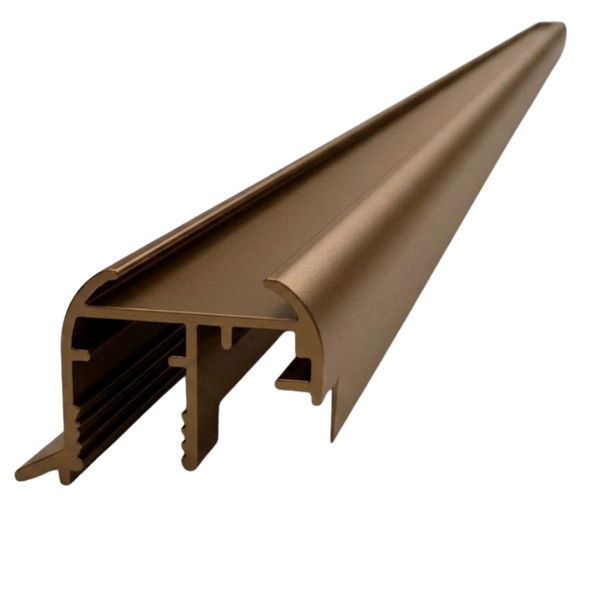 16mm wardrobe grip style aluminium handle in matt bronze finish for sliding wardrobe doors and modern fitted wardrobes
