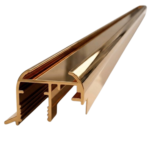 Bright Bronze 16mm aluminium wardrobe grip style profile for sliding wardrobe doors