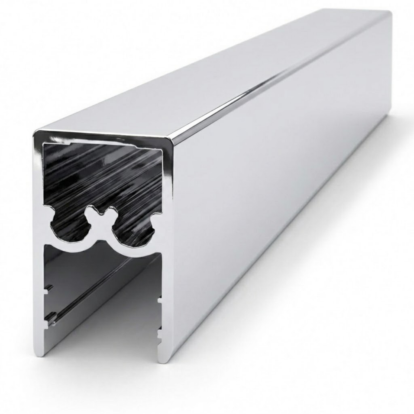 16mm Wardrobe Top and Bottom Rail | Chrome