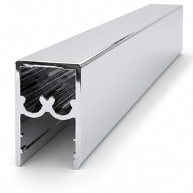16mm Wardrobe Top and Bottom Rail | Chrome