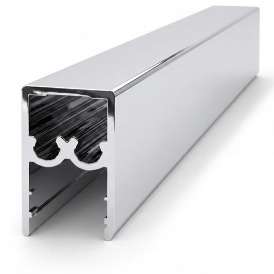 16mm chrome wardrobe top and bottom rail system for smooth sliding door operation