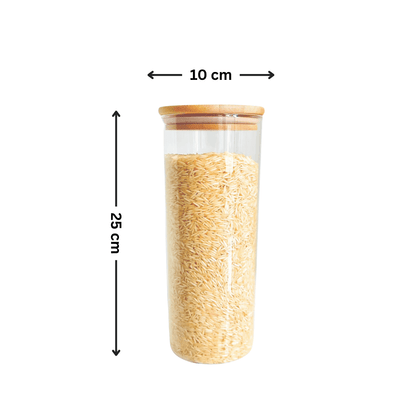 1750ml Glass Storage Jar with Bamboo Lid-1