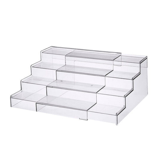 Expandable 4-Tier Clear Spice Rack Organiser-0