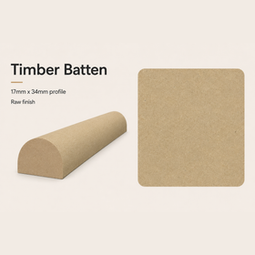 Half Round Timber Batten | 17mm x 34mm | Steccawood by Polytec