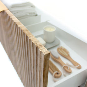 Vanity 1500mm - Wall Hung - Cove Fluted Feature in Oak finish