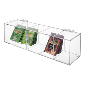 Clear Acrylic Tea Bag Organiser Box – 5 Compartment