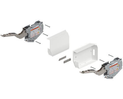 Blum AVENTOS Overhead Stay HK-S Lift Mechanism Set with TIP-ON in White. Power Factor: 960 - 2215. Cabinet height to maximum of 600mm *20K2E00.06* by W&B