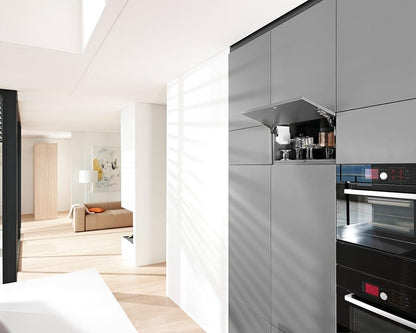 Blum AVENTOS Overhead Stay HK-S Lift Mechanism Set with TIP-ON in White. Power Factor: 960 - 2215. Cabinet height to maximum of 600mm *20K2E00.06* by W&B