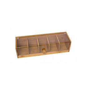 Bamboo Tea Bag Organiser with Acrylic Lid