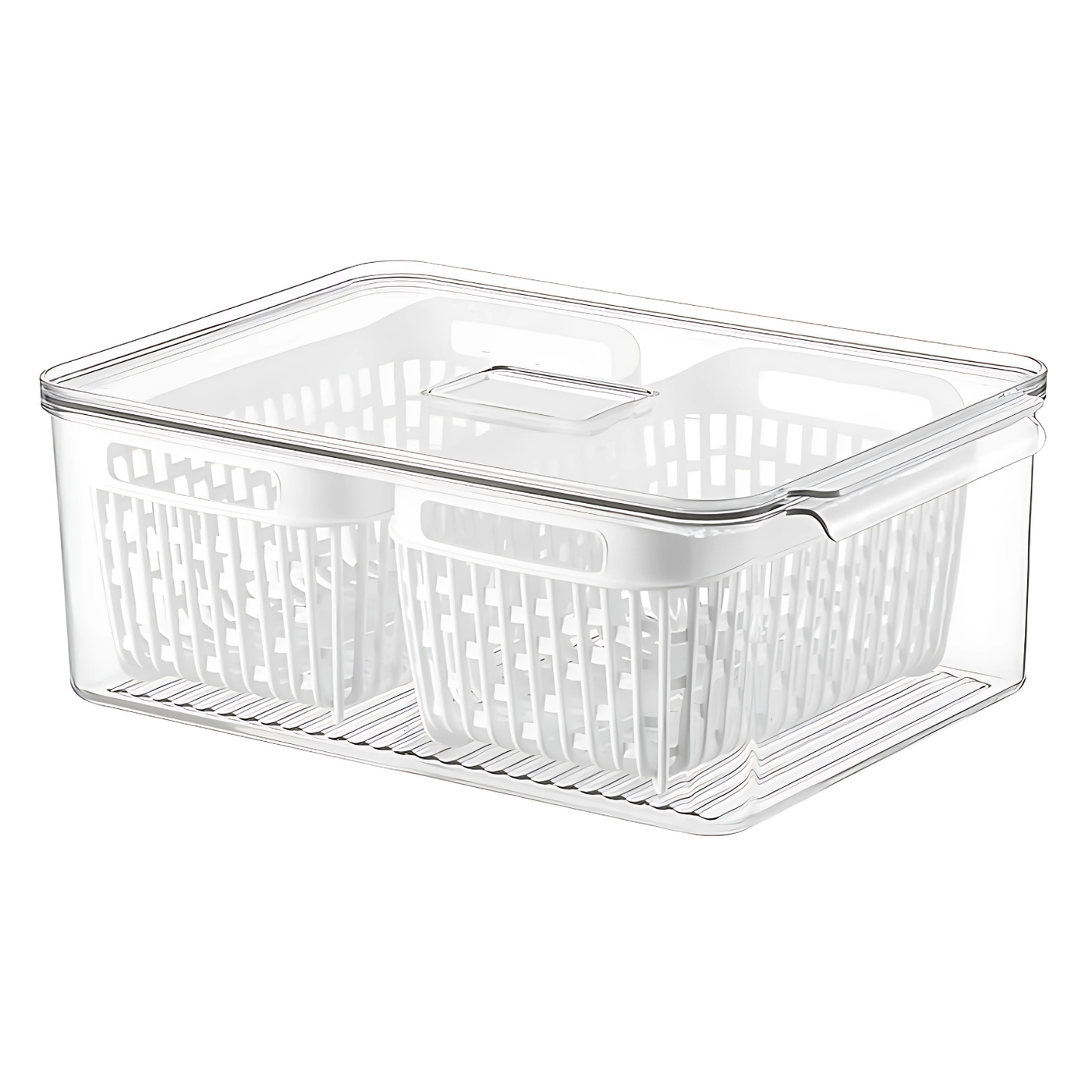 Fridge Storage Container with Double Basket