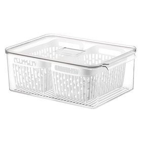 Fridge Storage Container with Double Basket