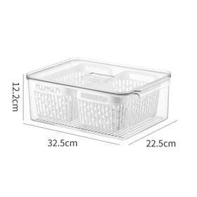 Fridge Storage Container with Double Basket